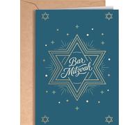 Carte Bar Mitzvah - Cartes Bar Mitzvah pour garçons, fils, petit-fils - Cartes de félicitations juives Mazel Tov - Carte d'anniversaire pour lui - Carte d'anniversaire pour lui - Jalon spécial juif