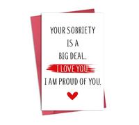 Carte cadeau de sobriété pour femme, homme, fils, fille, cadeau de Noël sobre pour meilleur ami, mari, épouse, fière de vous, cadeau pour lui, elle, petit ami, carte d'anniversaire sobre pour homme
