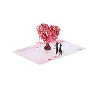 Carte d'amour - Décoration romantique d'arbre en papier pour la table - Cartes de vœux - Article de décoration de Saint-Valentin, pour elle, lui, couple, adulte, vacances, anniversaire, fête
