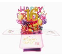 Carte d'anniversaire 16 ans pour garçon 3D Pop Up - Carte d'anniversaire pour adolescent Bleu Or - Carte Happy Birthday 16e anniversaire avec enveloppe - Carte d'anniversaire cool pour garçons, fils