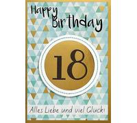 Carte d'anniversaire 18ème anniversaire Invitation Motif Lifestyle 11,6 x 16,6 cm