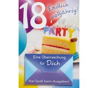 Carte d'anniversaire 18ème anniversaire Lifestyl - 11,6 x 16,6 cm