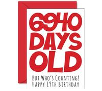 Carte d'anniversaire 19 ans pour homme, femme, lui, elle - 6940 jours - Carte d'anniversaire amusante pour adolescent, frère, sœur, fils, fille, cousin, format A5