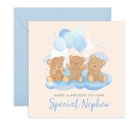 Carte d'anniversaire 1er anniversaire pour bébé garçon - Cadeaux pour bébés, enfant de la part de l'oncle et des tante - pour tout-petits 1 an - Livré avec des autocollants