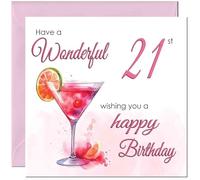 Carte d'anniversaire 21 ans pour femme - Cartes d'anniversaire élégantes pour femme de 21 ans, vingt et unième fille, amie, nièce, petite-fille, épouse, petite amie, fille, maman, tante pour elle