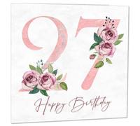 Carte d'anniversaire 27 ans pour femme - Cartes d'anniversaire 27 ans fleuries pour femme de 27 ans, vingt-sept ans, vingt-septième Dames Mère Sœur Tante Nièce Fille
