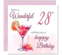 Carte d'anniversaire 28 ans pour femme - Cartes d'anniversaire élégantes pour femme de 28 ans, vingt-huitième fille, amie, nièce, petite-fille, épouse, petite amie, fille, maman, tante pour elle