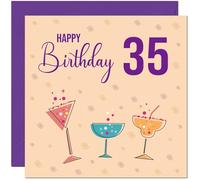 Carte d'anniversaire 35 ans pour femme - Cocktails - Carte d'anniversaire pour femme de 35 ans, trente-cinquième