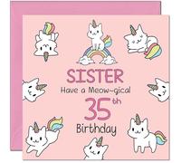Carte d'anniversaire 35 ans pour sœur - Carte d'anniversaire amusante pour sœur de 35 ans, trente-cinquième
