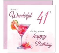 Carte d'anniversaire 41 ans pour femme - Cartes d'anniversaire élégantes pour femme de 41 ans, quarante et unième fille, amie, nièce, petite-fille, épouse, petite amie, fille, maman, tante pour elle