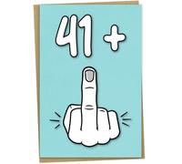 Carte d'anniversaire 42 ans, 41 + 1, Carte d'anniversaire drôle pour femme ou homme de 42 ans, A5