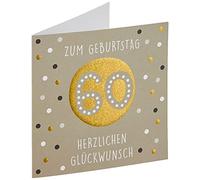 Carte d'anniversaire 60 ans Black&Gold - Pois - 15 x 15 cm