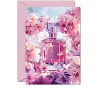 Carte d'anniversaire 75 ans pour femme - Fabuleuse bouteille de parfum floral - Cartes d'anniversaire pour femme de 75 ans, cartes de vœux A5 pour femmes