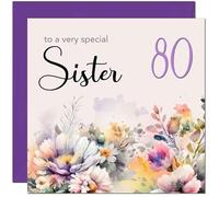 Carte d'anniversaire 80 ans pour sœur - Carte d'anniversaire pour 80 ans 80 ans 80 ans