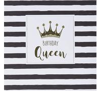 Carte d'anniversaire Black & Gold Queen 15 x 15 cm
