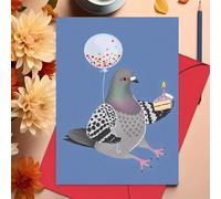 Carte d'anniversaire charmante avec des pigeons et un ballon - cadeau parfait pour les amis et la famille, fournitures de papeterie et d'emballage-cadeau pour la rentrée scolaire 5*7 poucesNoëlPapetie