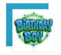 Carte d'anniversaire cool pour garçon - Graffiti Street Art - Salutations pour garçons, amis, fils, frères, neveu, petit-fils, adolescents - Carte de fête urbaine colorée - Livré avec des autocollants