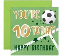 Carte d'anniversaire de football pour garçon et fille, Carte Invitation Anniversaire 10e pour lui, elle, 10 ans, Carte d'anniversaire folle pour enfant, fils, neveu, petit-fils, fille, nièce