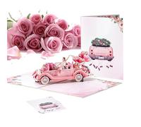 Carte d'anniversaire de mariage pour femme - Décorations de voiture 3D romantiques | Cartes de bénédiction de mariage | Pour cérémonies de fiançailles, occasions spéciales, amour romantique, Nouvel An