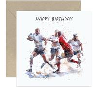 Carte d'anniversaire de rugby pour lui - Carte d'anniversaire de rugby pour homme et femme - Carte de vœux de la Coupe du monde de rugby pour garçon - neveu, fils, oncle, papa, mari | Enveloppe