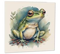 Carte d'anniversaire grenouille aquarelle 145 x 145 mm