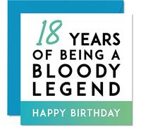 Carte d'anniversaire humoristique pour 18e anniversaire pour homme femme - Being A Legend - Carte d'anniversaire dix-huitième anniversaire pour lui, elle, fils, fille, frère, sœur, 145 mm x 145 mm