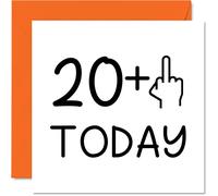 Carte d'anniversaire humoristique pour 21e anniversaire pour femme - Doigt d'honneur - Cartes d'anniversaire grossières pour homme - 145mm - Cartes de vœux pour fille beau-fils sœur frère