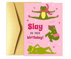 Carte d'anniversaire joyeuse de grenouille - Faites briller votre anniversaire! - Cartes de vœux mignonnes et ludiques pour les amis, les sœurs, les bons amis, les meilleurs amis, les petites amies et