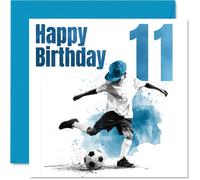 Carte d'anniversaire ludique pour 11e anniversaire, « Kick off Their Big