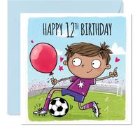 Carte d'anniversaire ludique pour 12e anniversaire, « Kick off a Brilliant