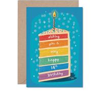 Carte d'anniversaire ludique pour 14 ans - Célébrez en couleur