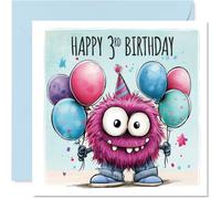 Carte d'anniversaire ludique pour 3ème anniversaire, « Three Cheers for