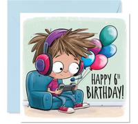 Carte d'anniversaire ludique pour 6e anniversaire, améliorez votre journée