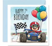Carte d'anniversaire ludique pour 7e anniversaire, Speed into Seven avec