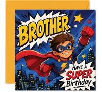 Carte d'anniversaire ludique pour frère, énergie de super-héros pour votre