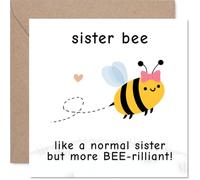 Carte d'anniversaire ludique pour sœur, abeille et sœur