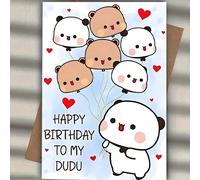Carte d'anniversaire mignonne avec enveloppe, 12 cm sur 17 cm - Conception mignonne d'animal de bande dessinée, parfait pour les fils, les filles, les amis, les partenaires, les membres de la famille 