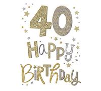 Carte d'anniversaire moderne pour âge de 40 à 9 x 6 pouces - Piccadilly Greetings