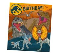 Carte d'anniversaire officielle Jurassic World The Movie - Carte d'anniversaire générale - Carte d'anniversaire pour occasions spéciales - Carte d'anniversaire recyclable - Carte d'anniversaire sous