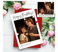 Carte d'anniversaire personnalisée avec photo et enveloppe - Convient pour offrir à la famille, au petit ami, à la petite amie, aux frères et sœurs, au conjoint, aux collègues, carte personnalisée cré