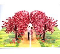 Carte d'anniversaire pop-up 3D - Motif arbre d'amour - Cadeau de mariage - Carte pop-up - Cadeau de fiançailles - Carte pour anniversaire de mariage - Saint-Valentin - Avec enveloppe