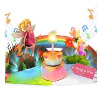 Carte d'anniversaire pop-up pour fille de 2 ans, avec musique, pop-up 3D, chantante, avec bougie LED, pour fille de 2 ans, fille, petite-fille