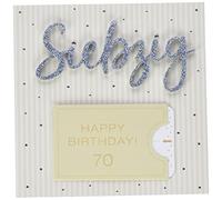 Carte d'anniversaire pour 70e anniversaire - Surprise - Sept - 15 x 15 cm