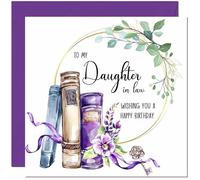 Carte d'anniversaire pour belle-fille pour femme, livre aquarelle floral, belles cartes d'anniversaire pour belle-fille