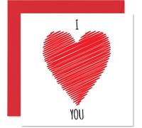 Carte d'anniversaire pour elle et lui avec inscription « I love you » - Carte d'anniversaire pour petite amie petit ami épouse mari partenaire -