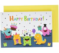 Carte d'anniversaire pour enfants Lifestyle - Monster, yeux de cagoule - 11,6 x 16,6 cm