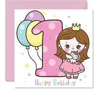 Carte d'anniversaire pour fille - Carte d'anniversaire féérique magique - Carte d'anniversaire pour fille de 1 an, cartes d'anniversaire pour filles, 145 mm x 145 mm, carte de vœux pour fille, nièce,