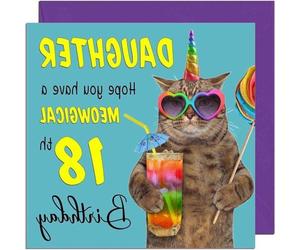 Carte d'anniversaire pour fille - Carte pour les 18 ans - Fête d'anniversaire de ma fille - Imprimée en Angleterre - 145 x 145 mm - En couleur