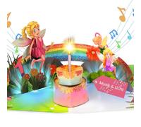 Carte d'anniversaire pour fille de 1 an - Carte d'anniversaire pop-up avec musique pour fille de 1 an - Carte pop-up chantante 3D avec bougie LED - Pour fille de 1 an