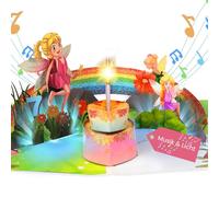 Carte d'anniversaire pour fille de 7 ans, fée 3D, avec musique, pop-up, chantante, avec bougie LED pour fille de 7 ans, fille, petite-fille